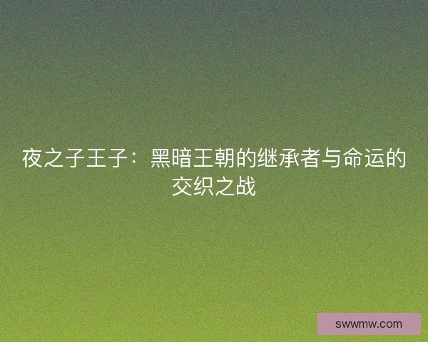夜之子王子：黑暗王朝的继承者与命运的交织之战