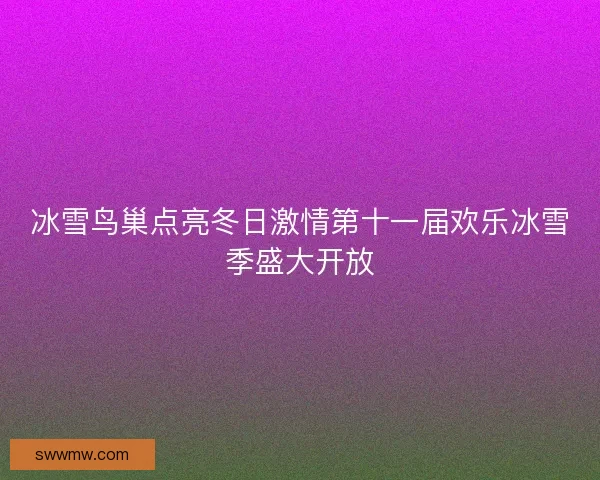 冰雪鸟巢点亮冬日激情第十一届欢乐冰雪季盛大开放
